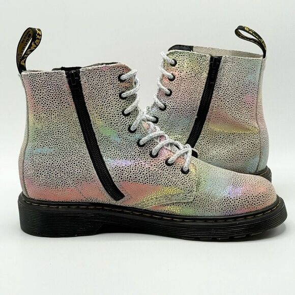 Dr. Martens Pascal 1460 Iridescent Rainbow Leather Boots - Kids US 4 (boys) 5 (g - Picture 8 of 13